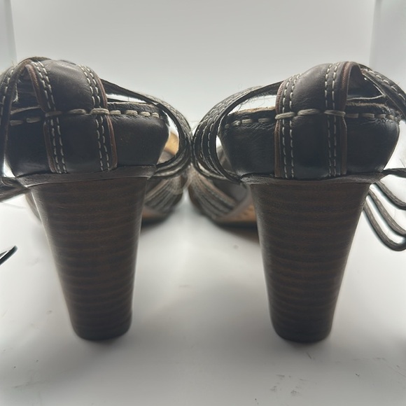 Frye Audrey Dark Brown Leather Women's Sandals - Picture 5 of 10